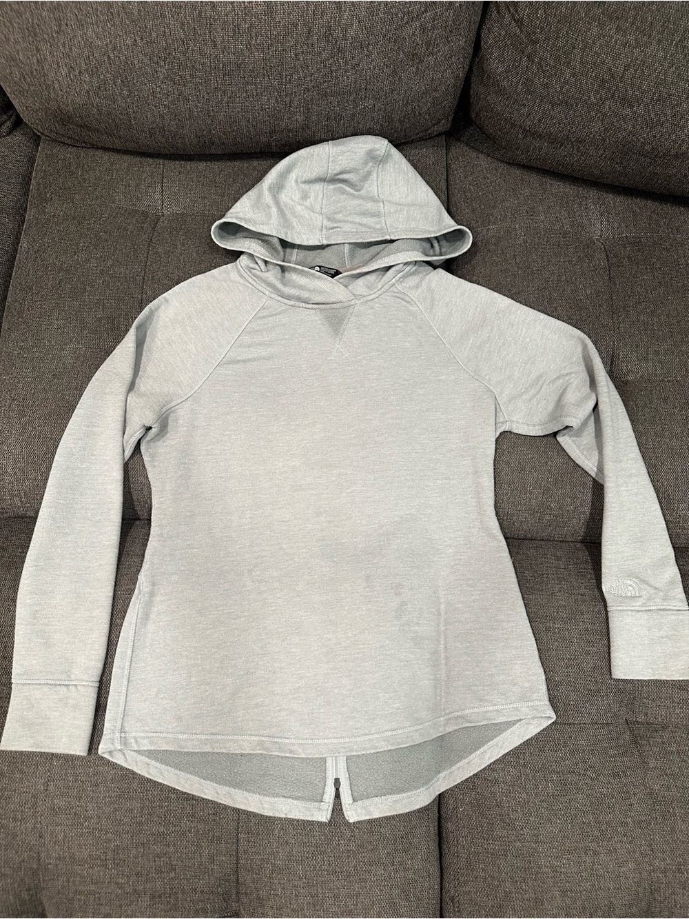 NorthFace Light Gray/Blue Size Large Women's Hooded Pullover Sweater